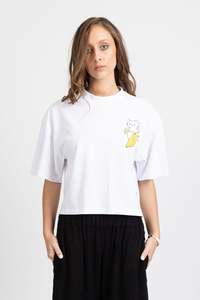 Womens Tee Tanks: Yesterday Tee - Banana Cat