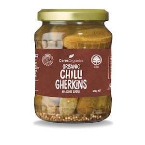 Organic: Organic Chilli Gherkins No Added Sugar 670G