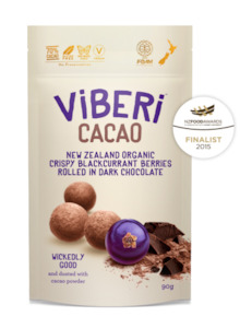Vegan: Viberi Cacao Dusted Blackcurrants 90g