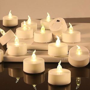 Candles: 6 Pack White Tealight LED Candles with timer