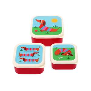 Homewares: Snack Boxes (Set of 3) Sunny Sausage Dog