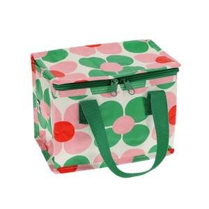 Insulated Lunch Bag - Pink & Green Daisy