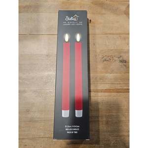 Candles: Stellar Red Table Candle - 2 Pack