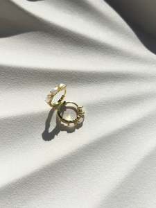 Bowie Pearl Huggie Earrings