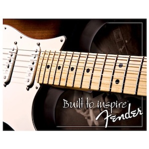 Products: FENDER BUILT TO INSPIRE TIN SIGN Fender