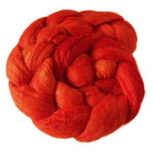 Autumn Red: Autumn Red - Merino and Silk Sliver