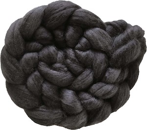 Charcoal: Charcoal - Fine Merino and Silk Sliver
