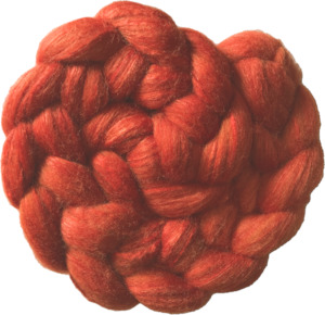 Deep Burnt Orange: Deep Burnt Orange - Merino and Silk Sliver
