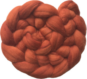 Deep Burnt Orange - Fine Merino Sliver