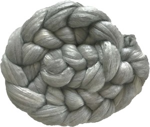 Silver: Silver - Fine Merino and Silk Sliver