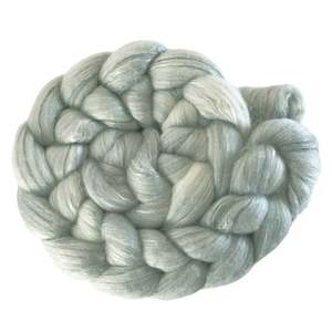 Silver - Merino and Silk Sliver
