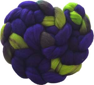 Fine Merino Sliver - Violet and Lime