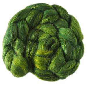 Autumnal: Apples Green - Merino and Silk Sliver