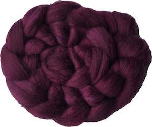 Red Violet: Black Doris Plum - Merino and Silk Sliver