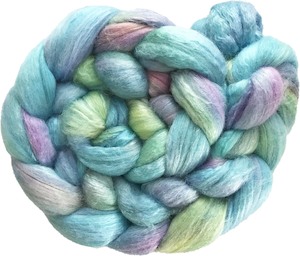 Fine Merino And Silk Sliver: Unicorn Kisses - Fine Merino and Silk Sliver
