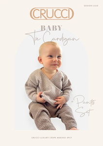 Baby Tie Cardigan & Pants set 4 ply Knitting Pattern