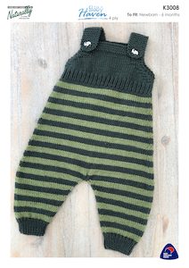 All 4 Ply NB - 3Yrs: Baby Haven K3008 4 ply Babies Overalls
