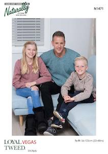 All Childrens DK/8Ply: Naturally N11471 Family Sweater Knitting Pattern