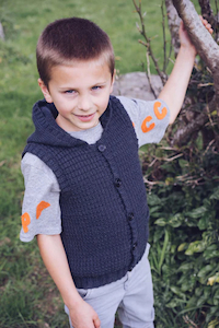 All Childrens DK/8Ply: Alexander Hooded Vest Pattern