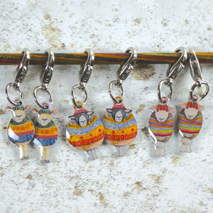Emma Ball Stripey Sheep Crochet Stitch Markers Fast Shipping