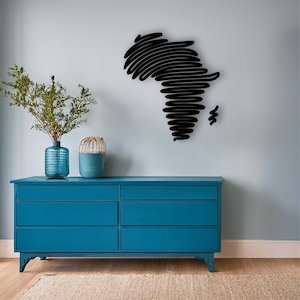 Laser Art: Africa Squiggle Map Wall Art