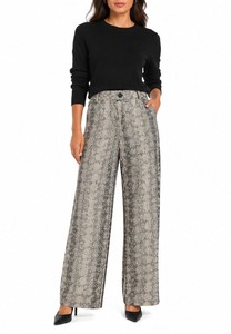 Overtune Pant-Black/Ivory textured - Fifty Five