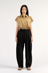 Ricki Barrel Leg Pants-Black - Fifty Five