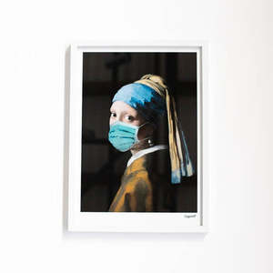 Component - Girl With A Mask - Framed