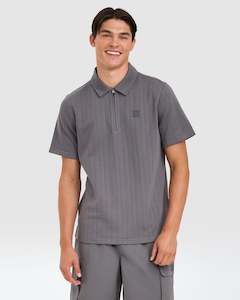 Mens Mens Shirts Mens Polos: Men's Anchored Down Zip Polo