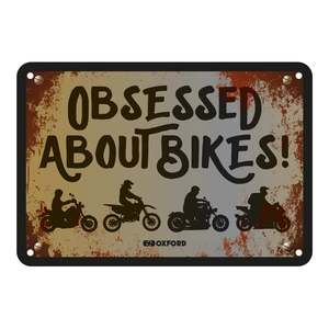 Workshop: Oxford Garage Metal Sign: "Obsessed About Bikers"