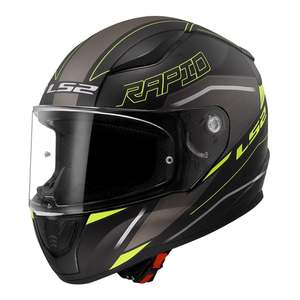 Helmets: LS2 FF353 Rapid II Helmet Rokku - Matte Black / Hi-Vis Yellow