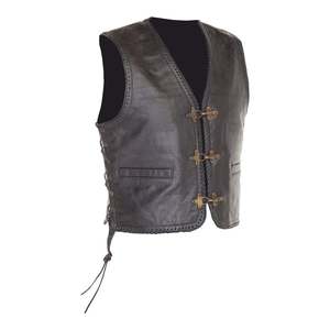 Road: Richa Gilet Sadic Leather Vest with Laces - Black