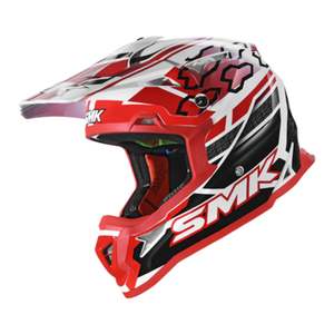 Helmets: SMK ALLTERRA HELMET - TRIBOU WHITE / BLACK / RED