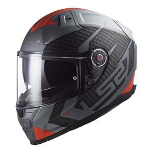 Helmets: LS2 FF811 Vector II Splitter Helmets - Matte Titanium / Red