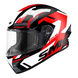 SMK Stellar K Power Helmet - Black / Red / White