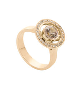 Products: Harts Peach Zircon and Diamond Halo - Filigree Jewellery Christchurch, New Zealand