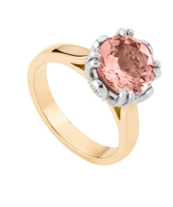 Peach Tourmaline Petal Ring - Filigree Jewellery Christchurch, New Zealand