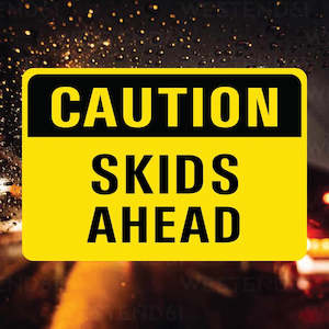 Caution - Skids Ahead Sticker