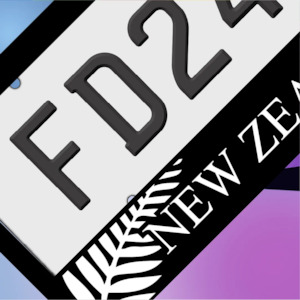 Number Plate Frames: NZ Fern Extended Plate Frames