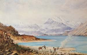 Print: "Making Camp, Lake Wakatipu" - Charles Decimus Barraud