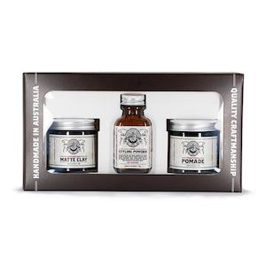 The Bearded Chap Hair Styling Trilogy Kit (47g Traditional Pomade, 18g Hair Styl&hellip;