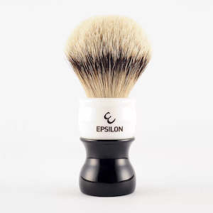 Badger Brushes: Epsilon Silvertip Badger Shaving Brush (26mm Knot / Black & White Handle)