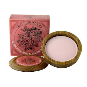 Geo F Trumper: Geo. F. Trumper Rose Hard Shaving Soap 80g Wooden Bowl