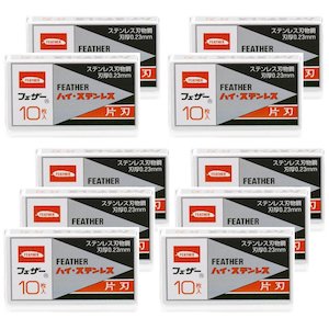 100x Feather Single Edge FHS-10 Hi-Stainless Blades
