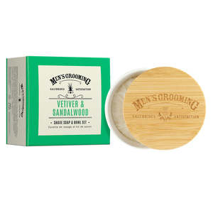 Shaving Soaps: Scottish Fine Soaps (Vetiver & Sandalwood) - Shave Soap & Bowl Set 100g