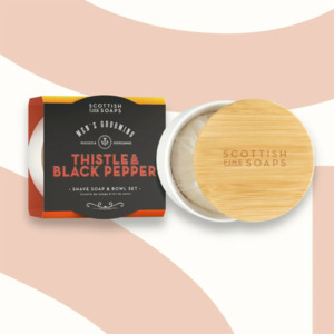 Shaving: Scottish Fine Soaps Shave Soap & Bowl 100g (Thistle & Black Pepper)