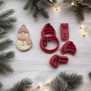 Snowman with Stamp Clay Cutter Set Finesse Mediums