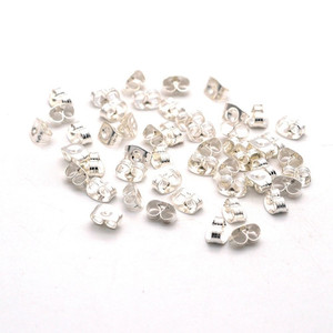 Products: Bright Silver Ear Nuts (50 Pairs) Finesse Mediums
