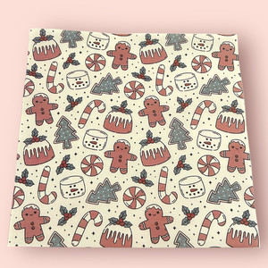 Water Soluble Clay Transfer - Christmas Treats Print- White Background Finesse Mediums