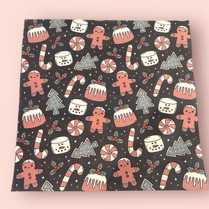 Water Soluble Clay Transfer - Christmas Treats Print- Dark Background Finesse Mediums